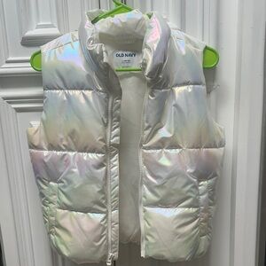 Old Navy Shimmering White Puffer Vest